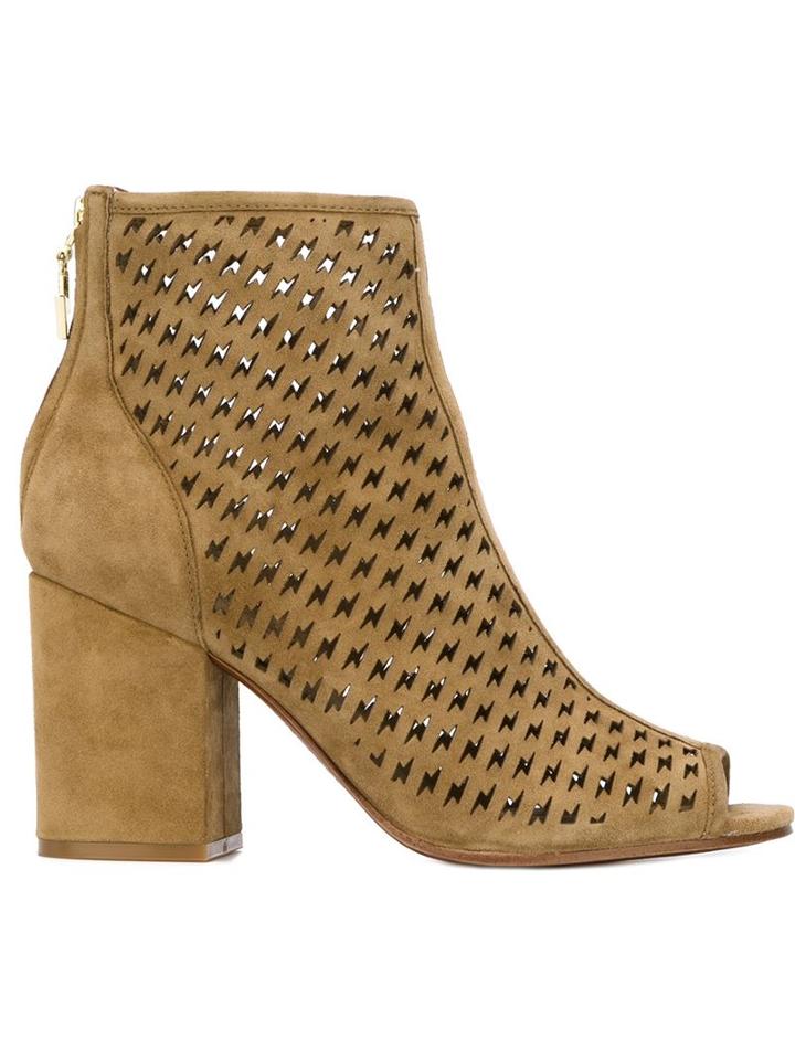 Ash Open-toe Laser-cut Booties