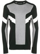 Neil Barrett Colour Block Striped Jumper - Grey