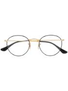 Ray-ban Round Framed Glasses - Gold