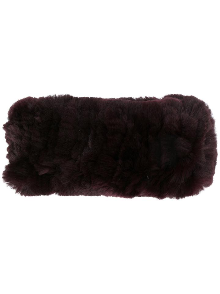 Yves Salomon Rabbit Fur Headband - Brown