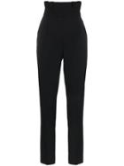 Versace High-waist Wool-blend Trousers - Black