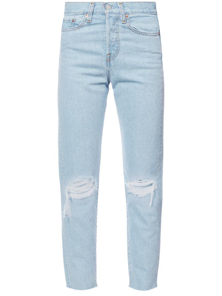 Levi's Distressed Straight Jeans - Blue