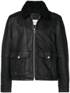 Calvin Klein Jeans Shearling Trim Jacket - Black