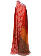 Etro One-shoulder Mixed Print Dress - Red