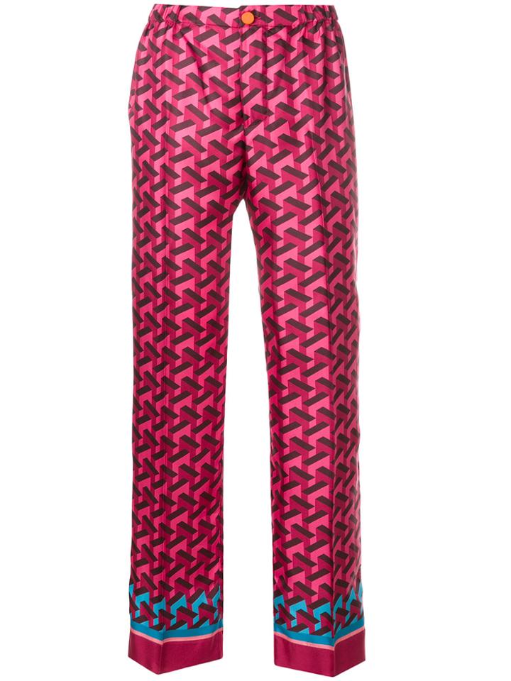 F.r.s For Restless Sleepers Geometric Print Trousers - Pink & Purple