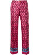 F.r.s For Restless Sleepers Geometric Print Trousers - Pink & Purple