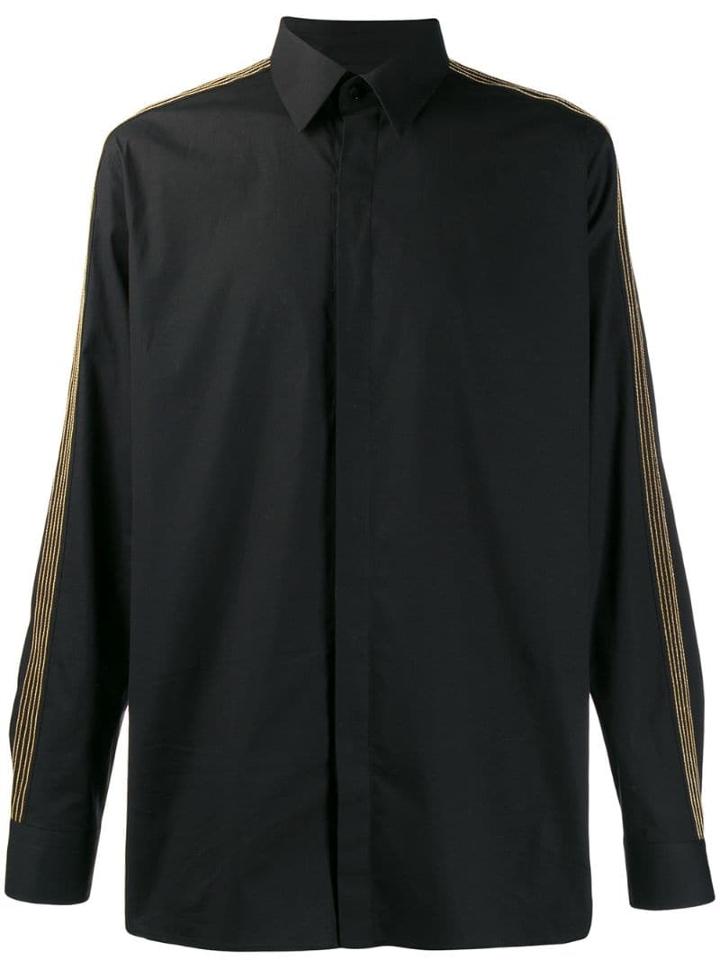 Fendi Striped Sleeve Shirt - Black