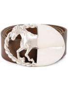 Maison Margiela Silver Horse Buckle Belt - Brown