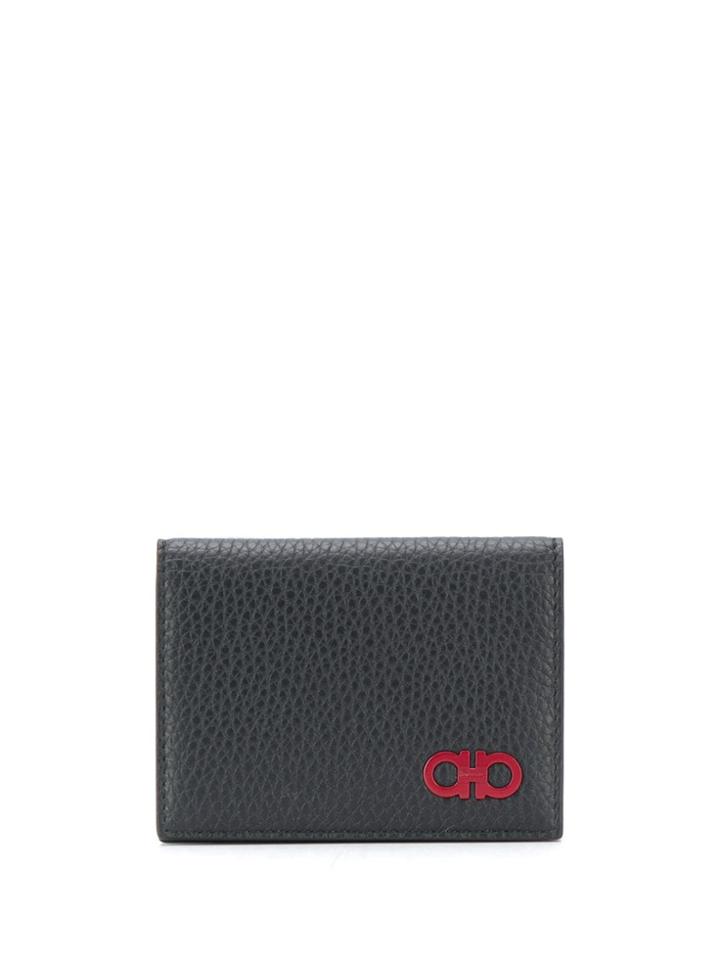 Salvatore Ferragamo Gancini Detailed Wallet - Black