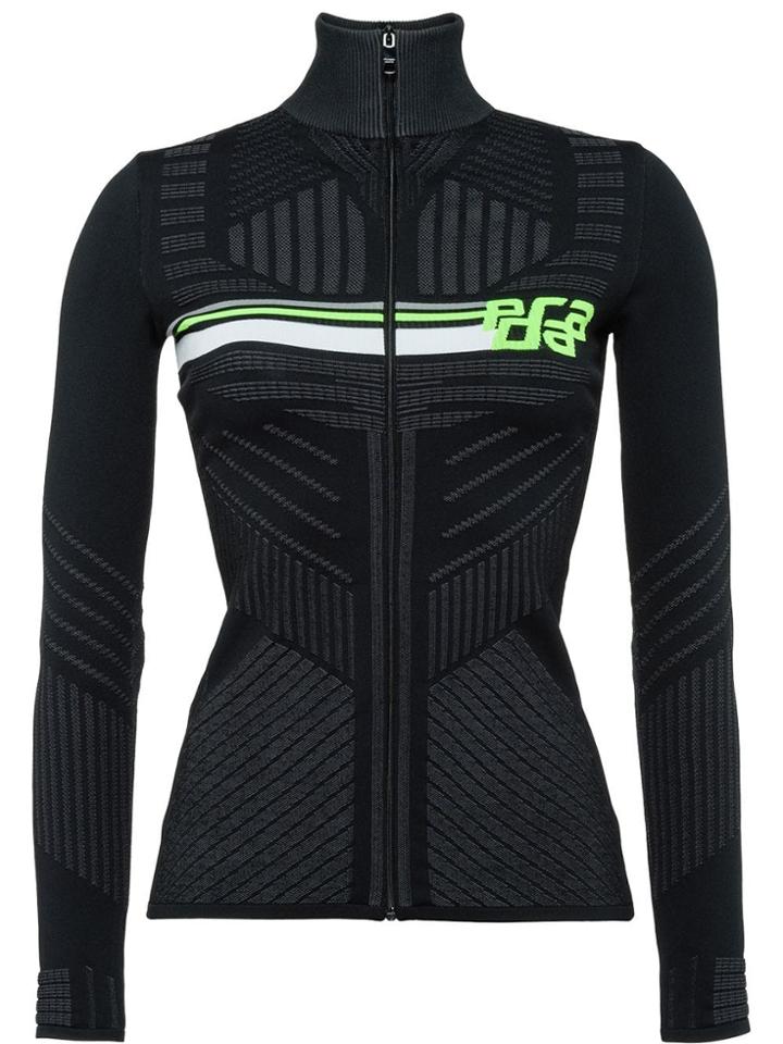 Prada Technical Zip-up Cardigan - Black