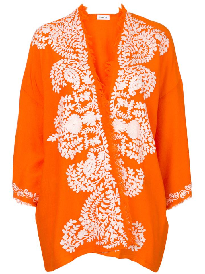 P.a.r.o.s.h. Fringe Edge Cardigan - Yellow & Orange