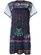 Sacai Tribal Lace Dress, Women's, Size: 3, Black, Polyester/cotton