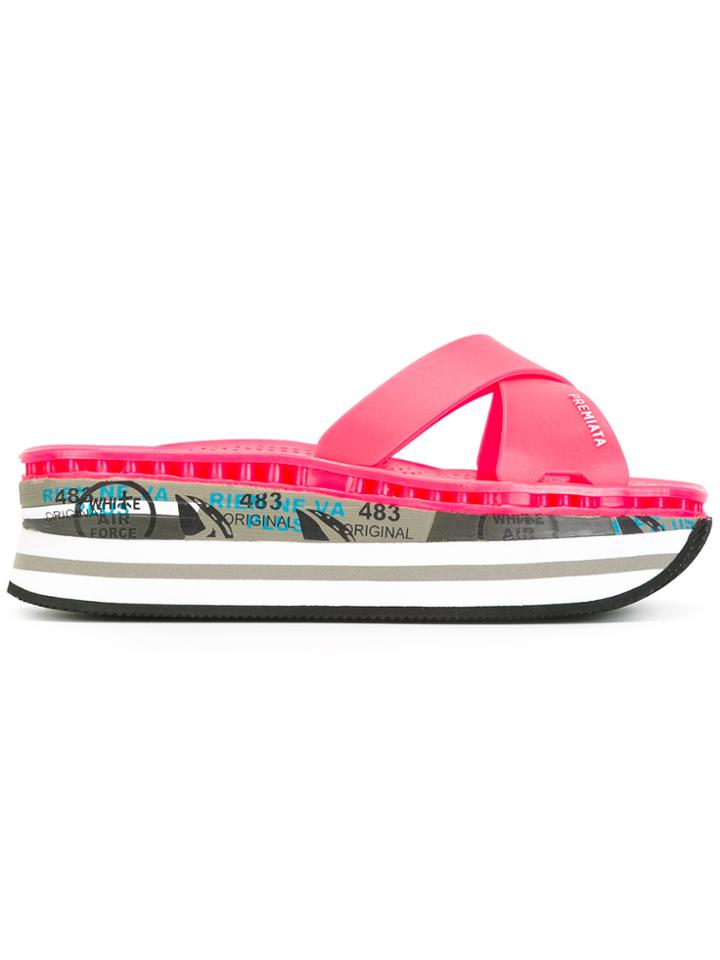 Premiata Moura Platform Sandals - Pink & Purple