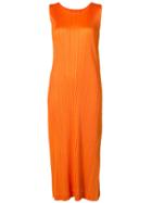 Pleats Please By Issey Miyake Pleated Midi Dress - White