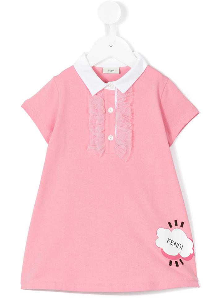Fendi Kids - Polo Dress - Kids - Cotton/polyamide/spandex/elastane - 18 Mth, Pink/purple
