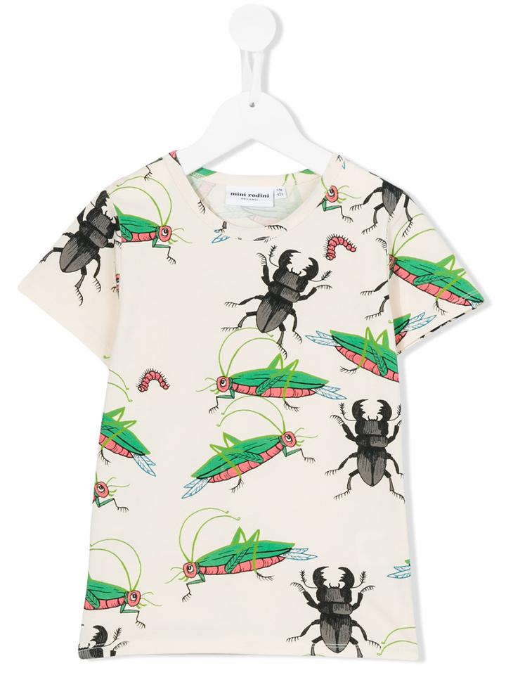 Mini Rodini - Insects T-shirt - Kids - Organic Cotton/spandex/elastane - 3 Yrs, Toddler Boy's, Nude/neutrals