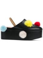 Fendi Platform Mules - Black