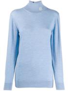Loewe Logo Detail Turtleneck Top - Blue