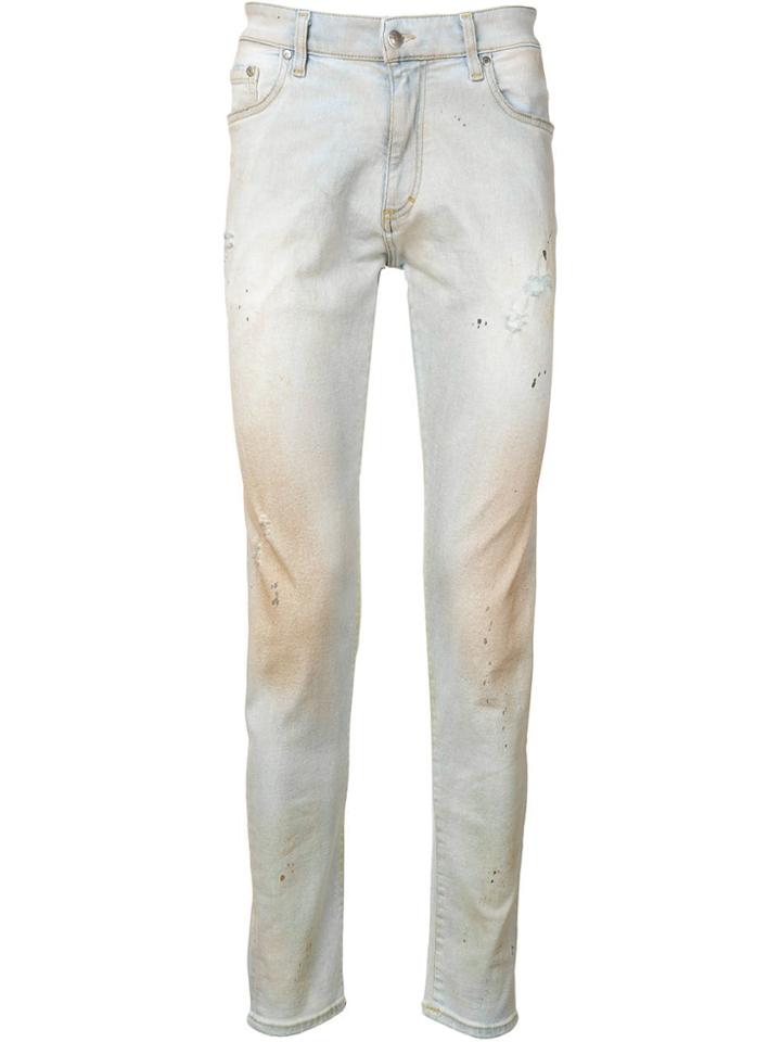 Represent Distressed Skinny-fit Jeans - Blue