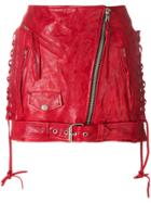 Adaptation Lace Up Detailed Biker Skirt - Red