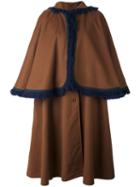 Yves Saint Laurent Pre-owned Cape Sleeve Coat - Brown