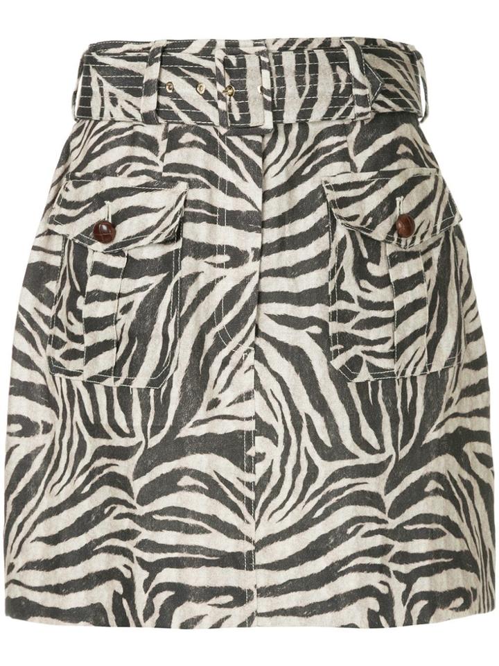 Zimmermann Zebra Print Skirt - Brown