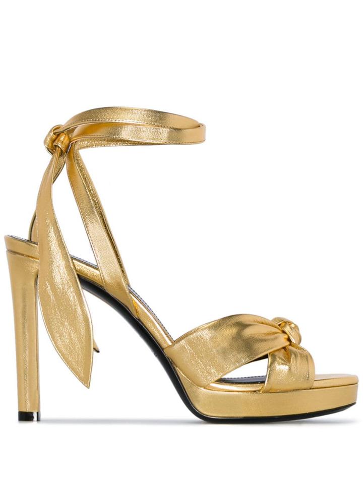 Saint Laurent Hall 105 Platform Sandals - Gold