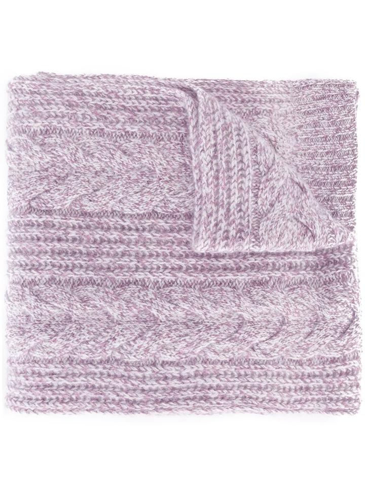 N.peal Wide Cable Scarf, Women's, Pink/purple, Cashmere