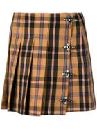 Rokh Tartan Mini Kilt Skirt - Brown