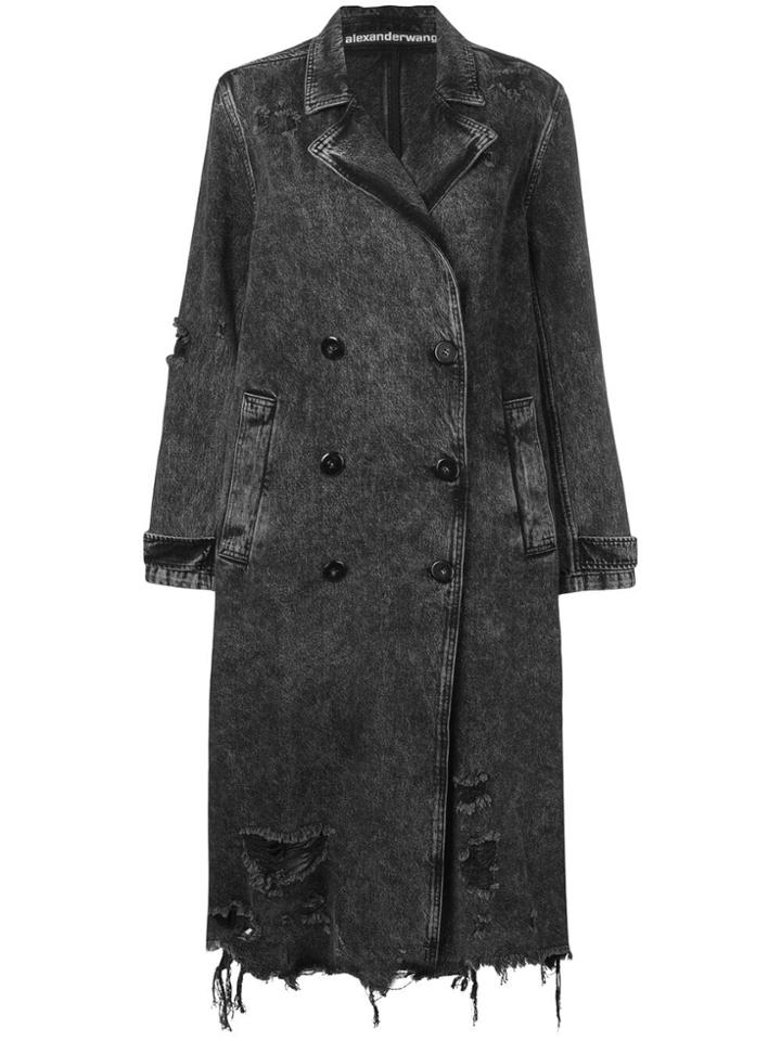 Alexander Wang Double Breasted Denim Coat - Black
