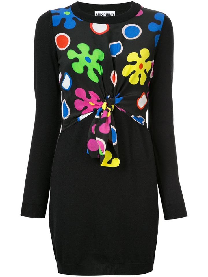 Moschino Scarf Detail Mini Dress - Black