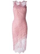 Ermanno Scervino Lace Overlay Fitted Dress, Women's, Size: 40, Pink/purple, Polyamide/silk