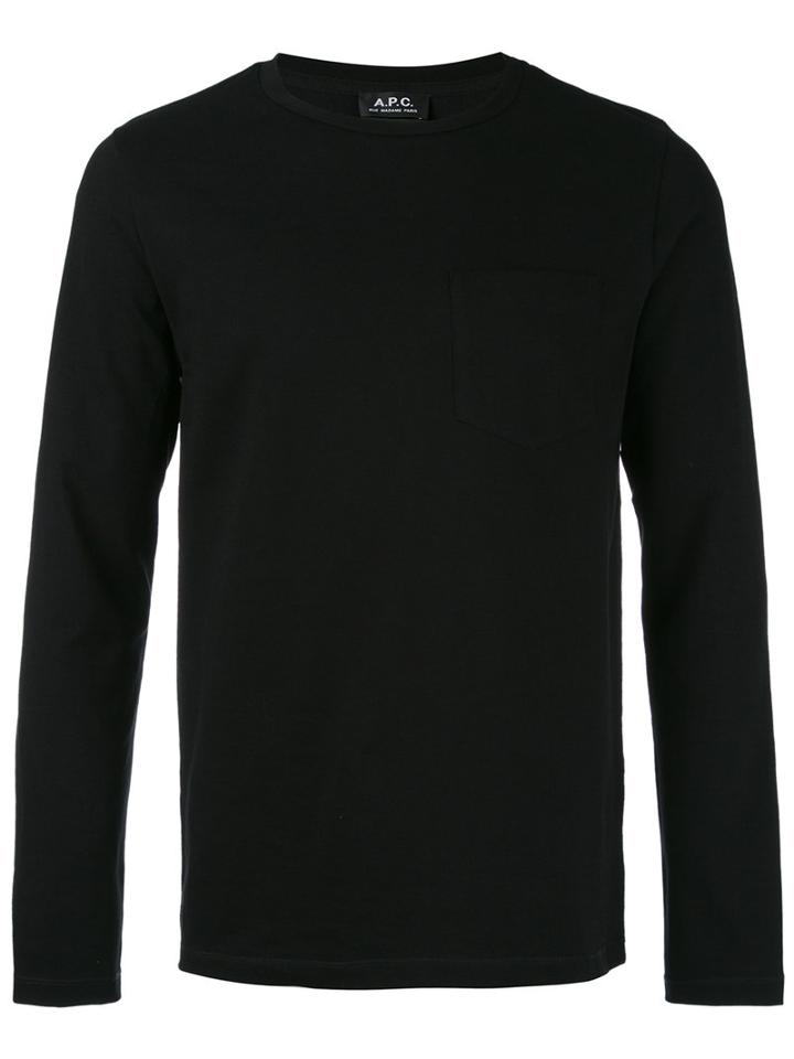 A.p.c. - Patch Pocket Jumper - Men - Cotton/spandex/elastane - M, Black, Cotton/spandex/elastane