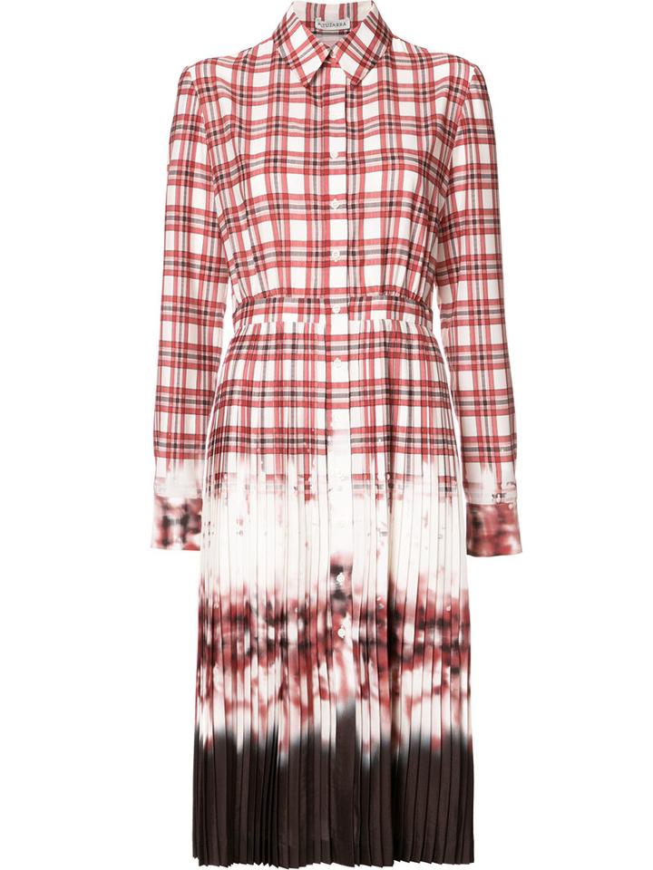 Altuzarra Tie Dye Pleated Shirt Dress, Women's, Size: 36, Red, Polyester