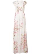 Giambattista Valli Floral Print Dress, Women's, Size: 40, White, Silk