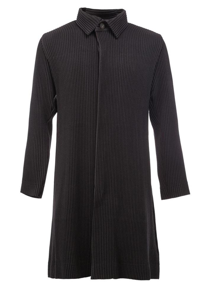 Issey Miyake Single Breasted Coat, Men's, Size: 3, Black, Polyester