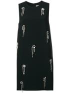 Msgm Embellished High Collar Dress - Black