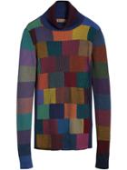 Burberry Patchwork Cotton Blend Roll-neck Sweater - Multicolour