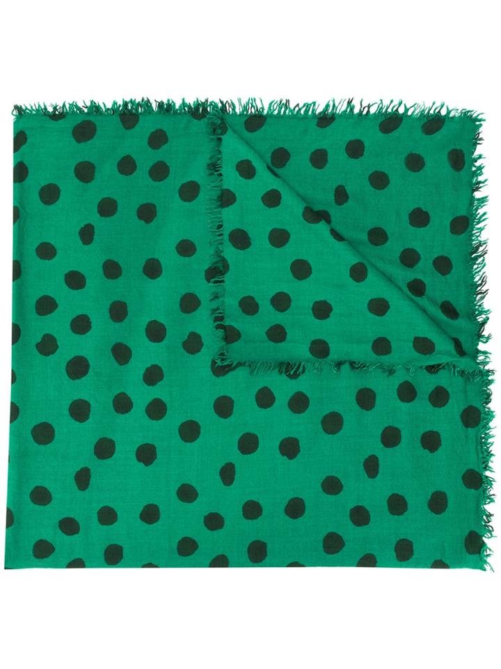 Massimo Alba Dotted Print Scarf - Green