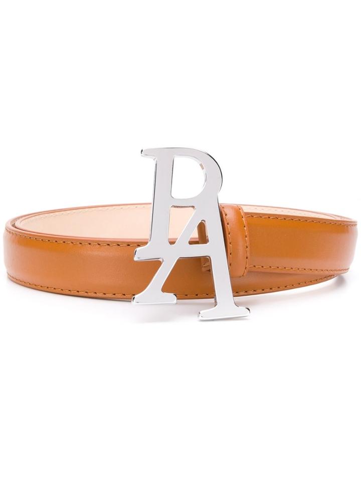 Palm Angels Branded Buckle Belt - Brown