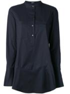 Jil Sander Navy - Flared Hem Shirt - Women - Cotton/spandex/elastane - 38, Blue, Cotton/spandex/elastane
