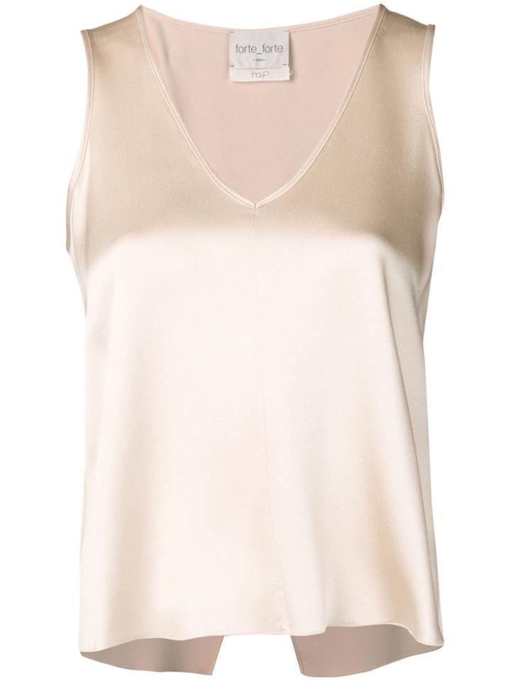 Forte Forte V-neck Satin Tank Top - Neutrals