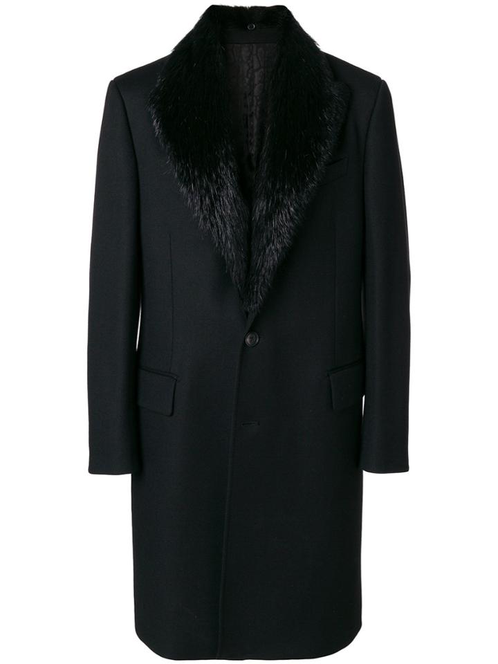 Roberto Cavalli Large Collared Coat - Black