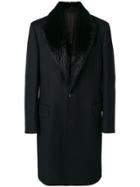 Roberto Cavalli Large Collared Coat - Black