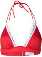 Calvin Klein Jeans Logo Tape Bikini Top - Red