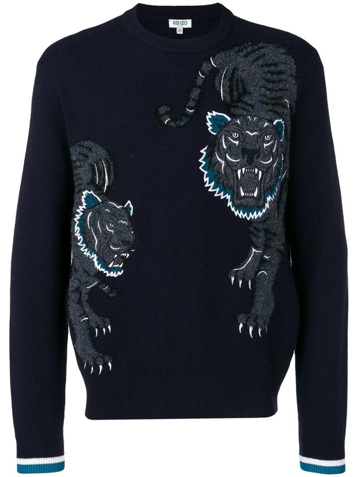 Kenzo Holiday Capsule Double Tiger Jumper - Blue