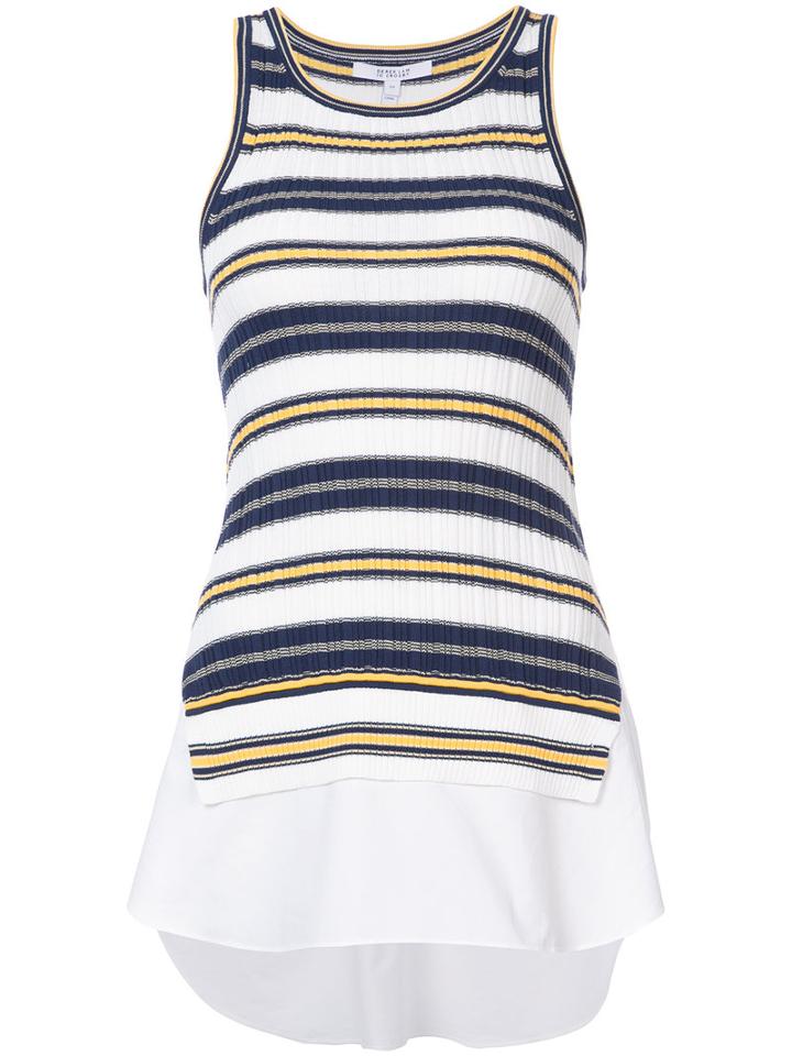 Derek Lam 10 Crosby - Ribbed Layered Tank - Women - Cotton - L, Blue, Cotton