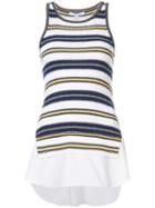 Derek Lam 10 Crosby - Ribbed Layered Tank - Women - Cotton - L, Blue, Cotton