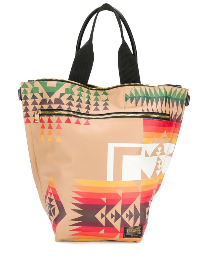 Sacai Pendleton Tote Bag - Neutrals