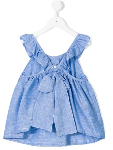 Little Bear - Ruffled Neck Dress - Kids - Linen/flax - 4 Yrs, Blue